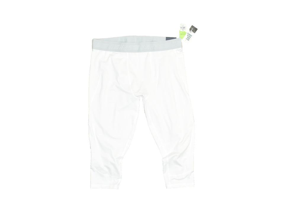 NEW DSG Men's 3/4 Compression Tight Pocket Athletic Capri Pants White Size XL